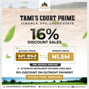 Read more about the article 16% DISCOUNT ON TAMIS COURT GRANGE, OFADA